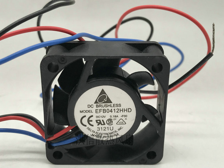 Delta 4015 EFB0412HHD DC12V 0.18A 3-wire 40*15MM fan