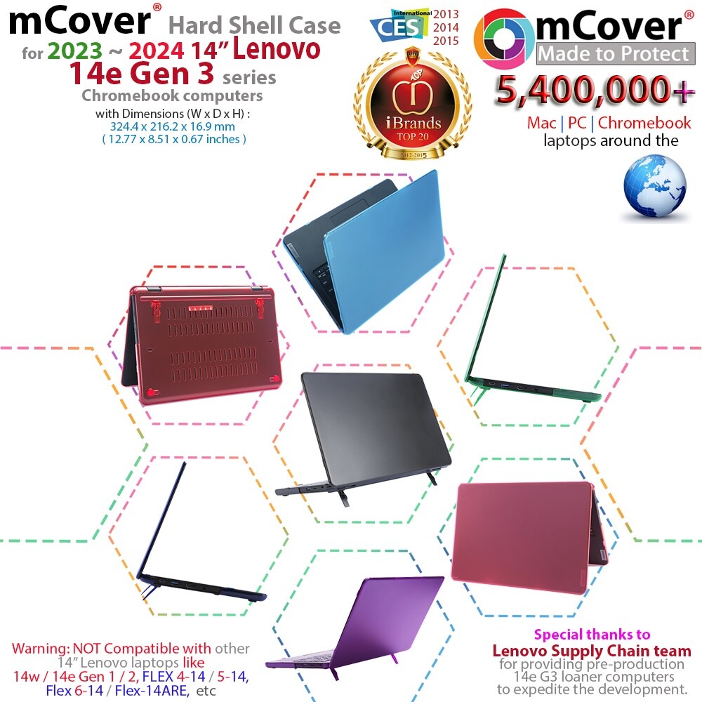 NEW mCover® Hard Case for 2023 2024 14-inch Lenovo 14e Chromebook Gen 3 Laptop