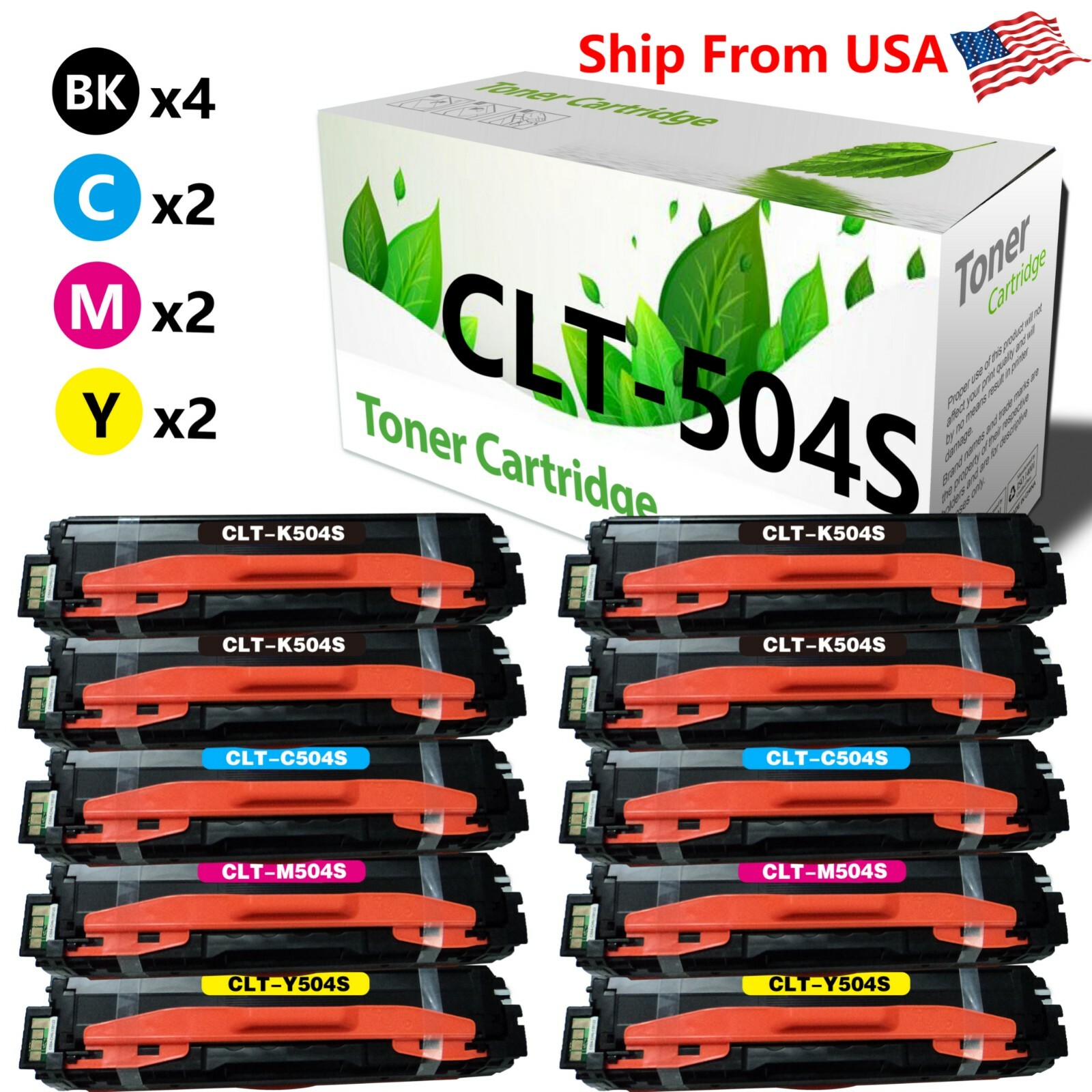 10PK MLT504S 504S MLT-504S Toner Cartridge for Xpress CLP-415N CLP-470 CLP-475