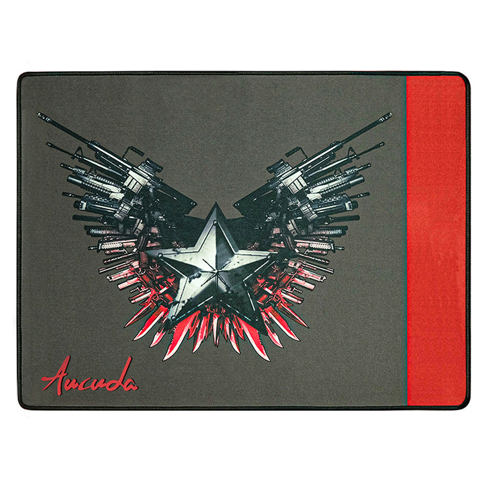 Aucuda Gun Army Gaming Mouse Pad Non-Slip Waterproof 15.8"x19.8" Large for Gamer