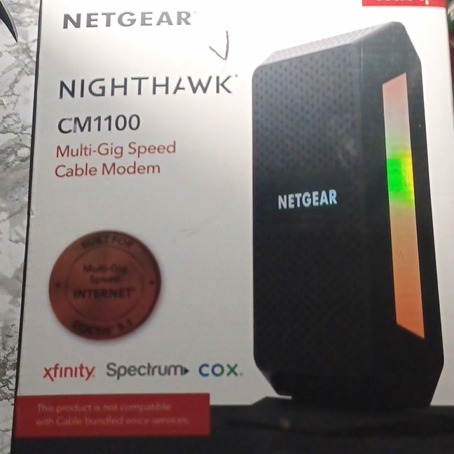 NETGEAR Nighthawk CM1100 DOCSIS 3.1 Cable Modem 1Gbps 2-Port Link