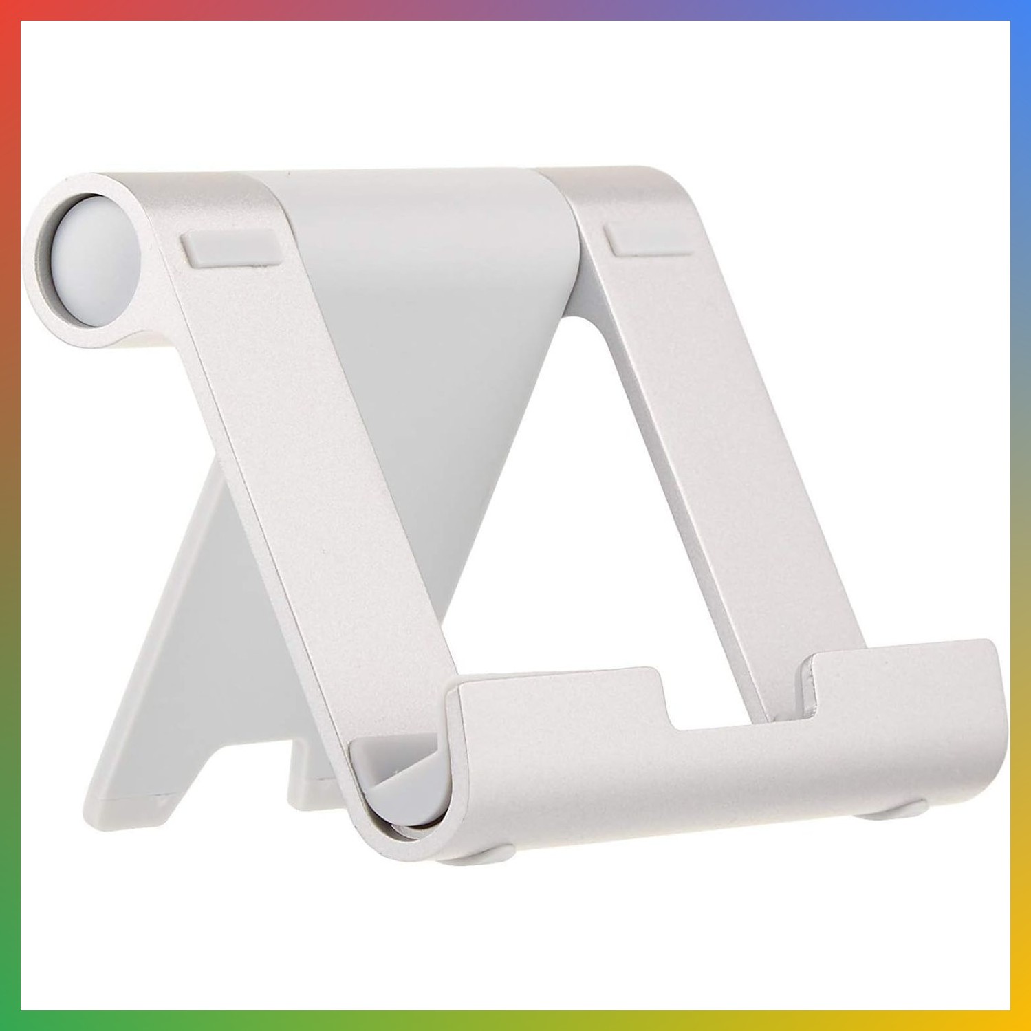 Tablet Stand Ereader Phone Holder Foldable Adjustable Multi-Angle Portable Silve