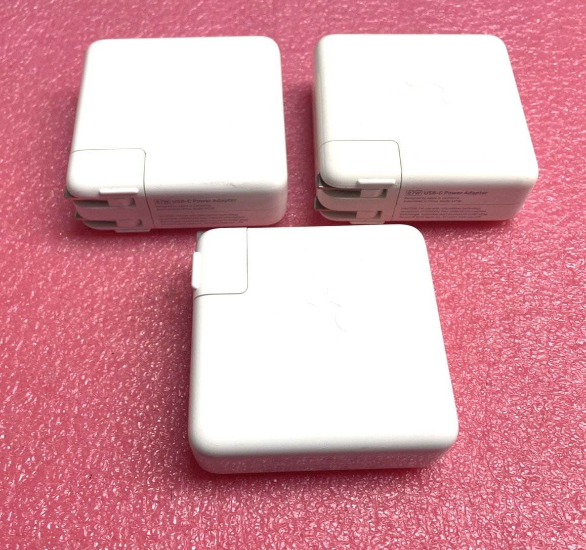 3X Genuine OEM Apple 87W USB-C Power Adapter A1719 / NO CABLELS