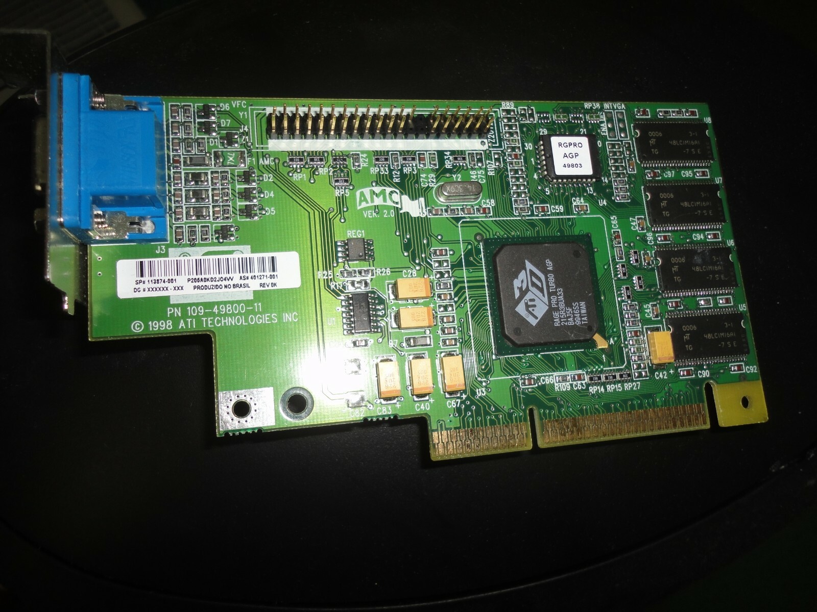 1998 ATI Technologies P/N109-49800-11 AMC ver.2.0 Excellent Condition