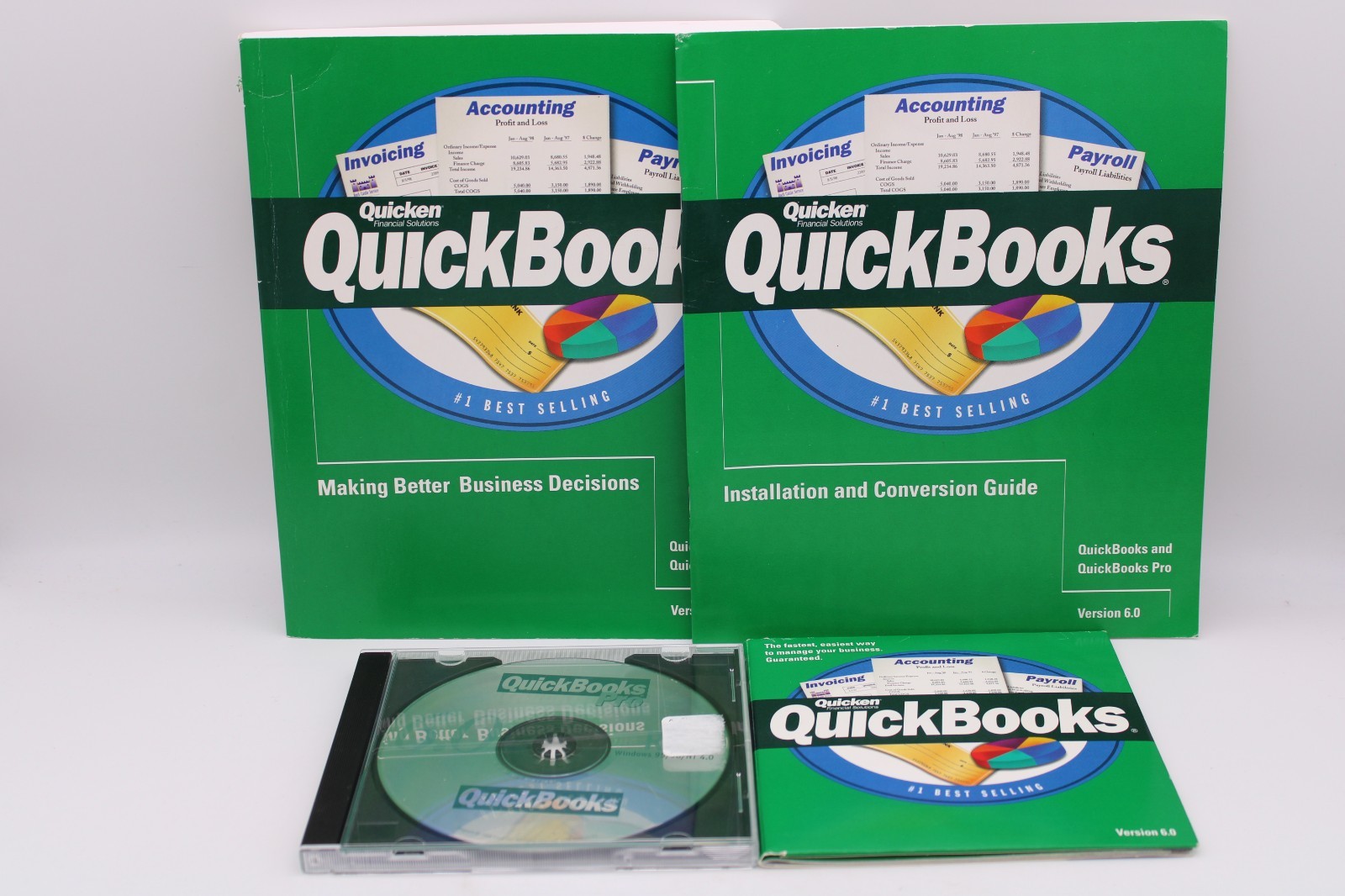 Quickbooks 6.0 1998 Version 6.0 +Code Windows 95/98 Quicken Software Books Lot