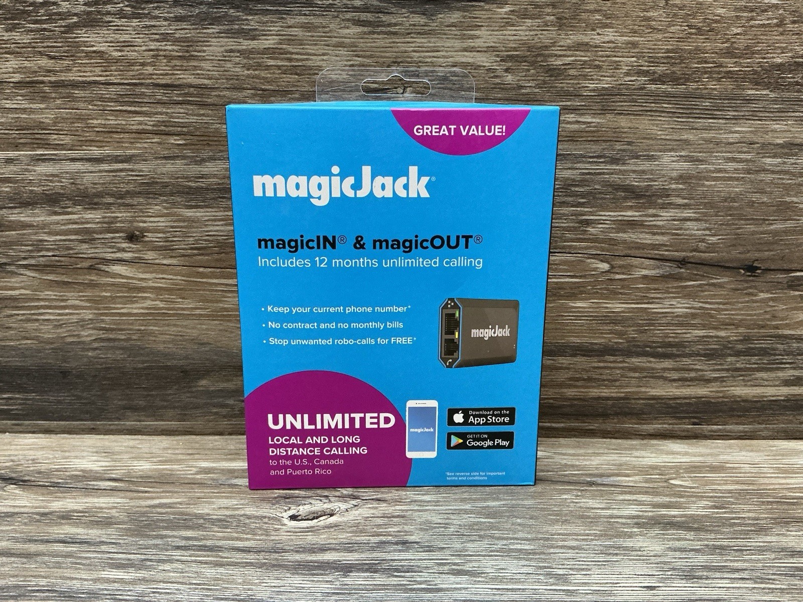 NEW magicJack Home Unlimited Local and Long Distance Calling To The U.S.,CANADA 