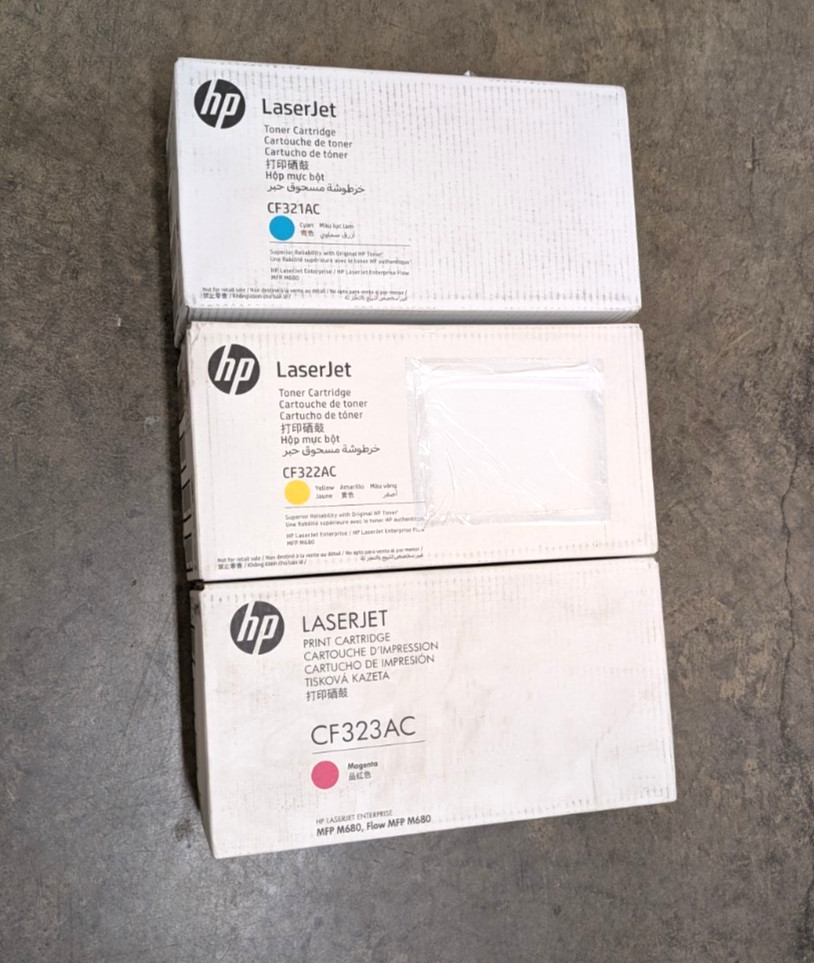Genuine HP 653A Toner Cartridge Set CMY CF321A CF322A CF323A OEM Sealed Box New