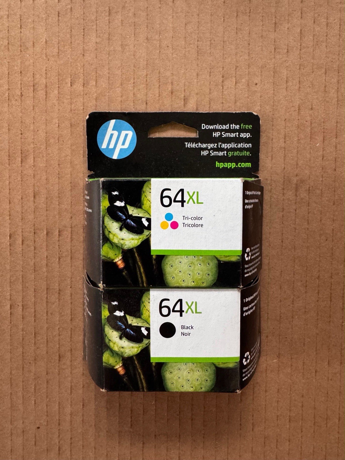2026/5 GENUINE SET 2 HP 64XL LARGE BLACK/COLOR CARTRIDGES ENVY 6260-7970 TANGO