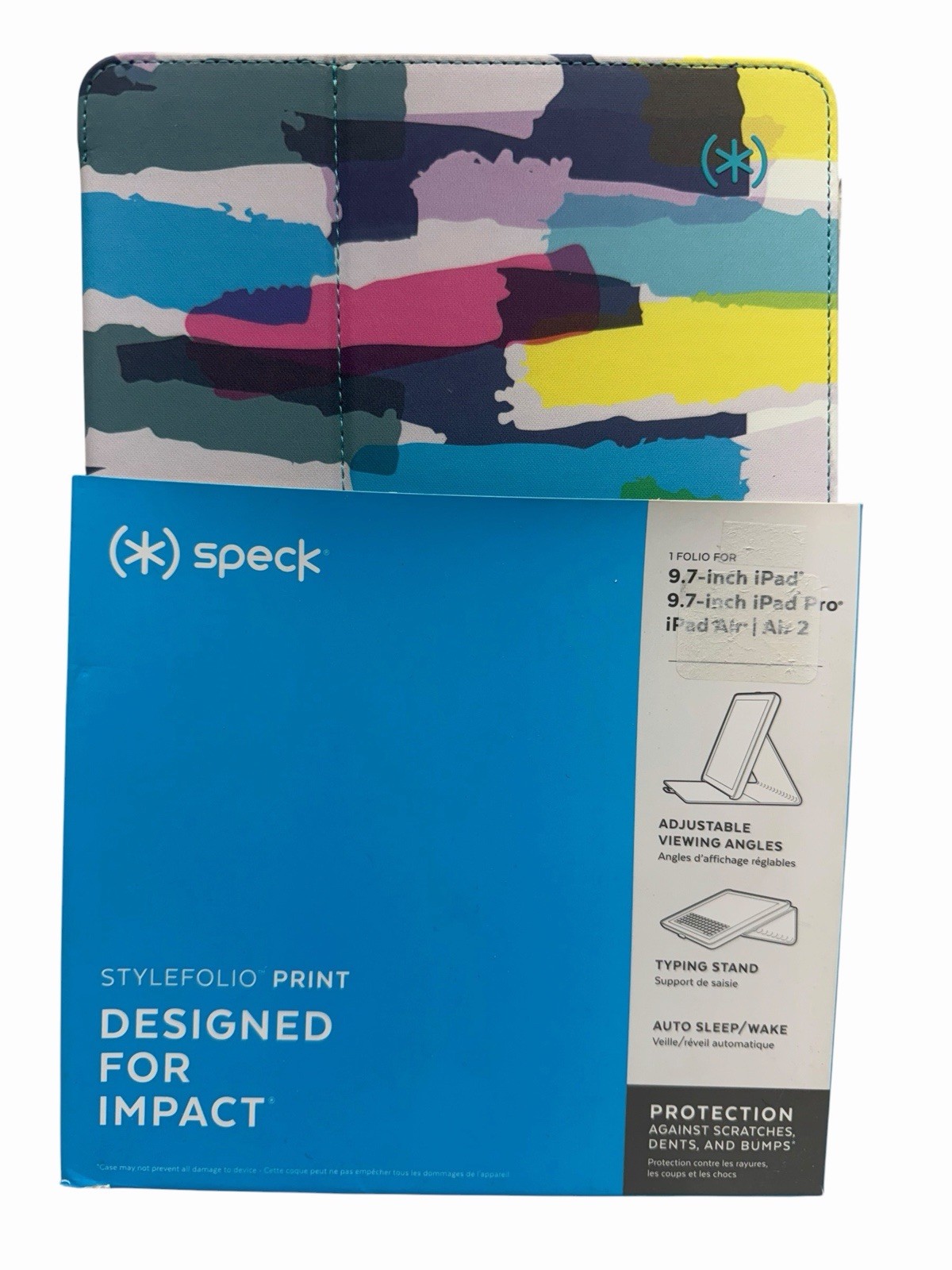 Speck StyleFolio Print Case for 9.7” iPad Air 2 iPad Pro iPad Blue Multi-Color