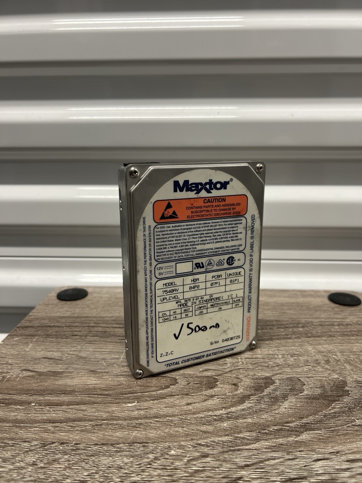 TESTED Maxtor 7540AV 540MB IDE HDD 3.5" Hard Disk