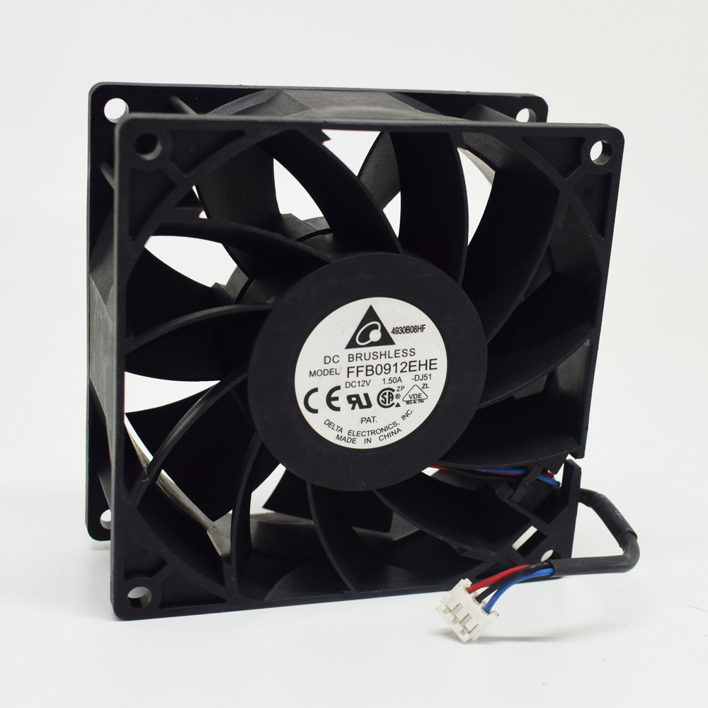 1pc Delta High Airflow DC Fan FFB0912EHE 92mmx38mm 9038 12V 1.5A 3wire