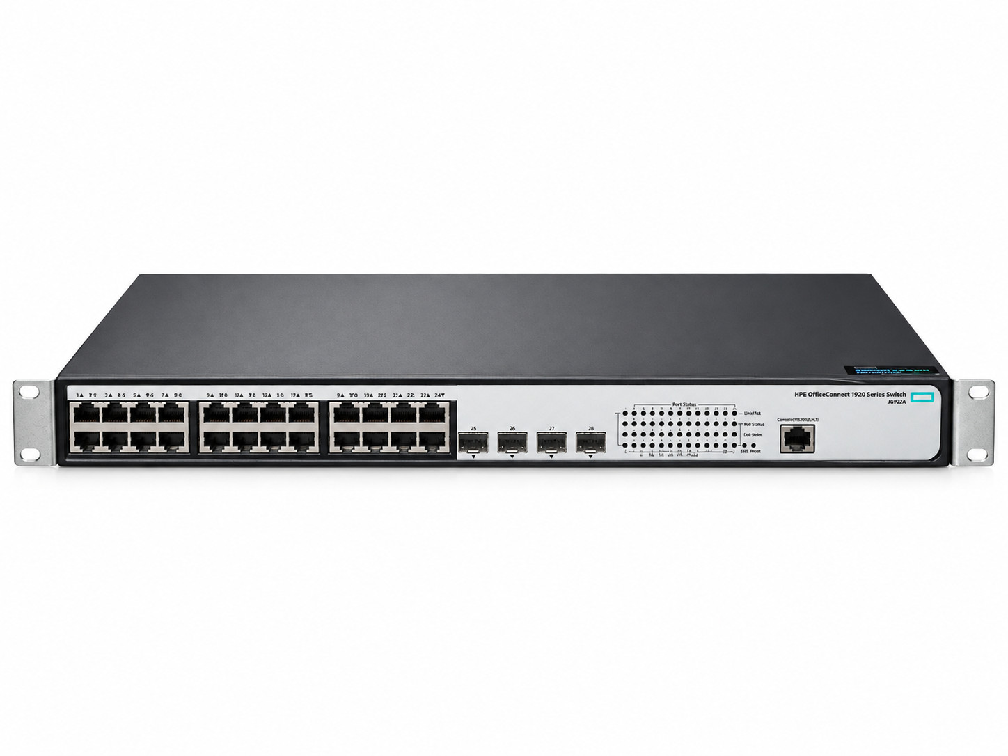 HPE OfficeConnect 1920-24G 24x 1GbE PoE+ 4x SFP 1GbE 370W - JG926A Switch