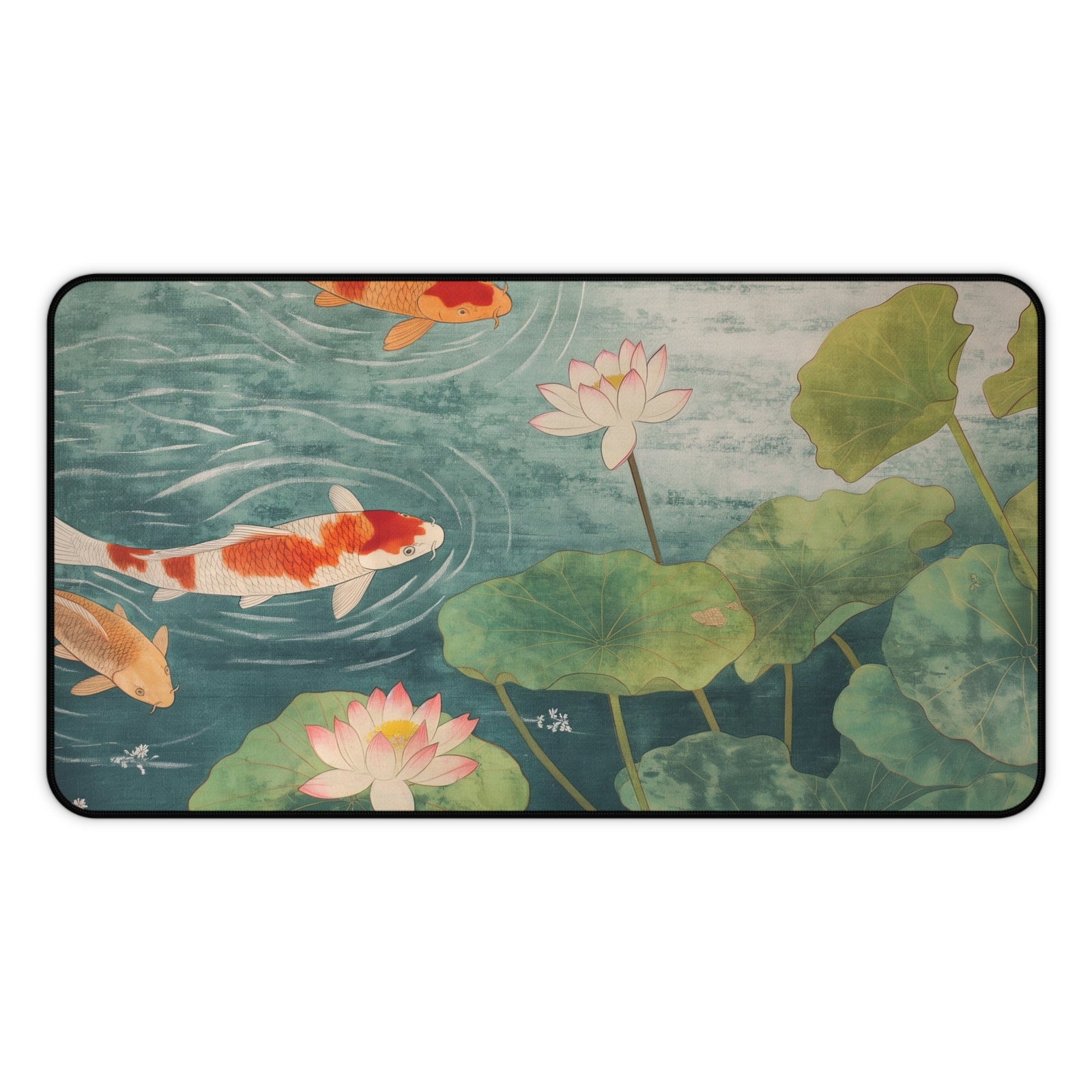 Serene Koi Pond Graphic XL Desk Mat Mouse Pad, Choose from 3 Sizes