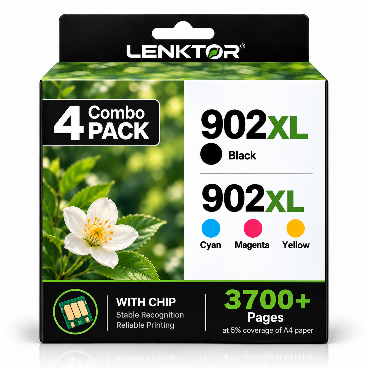 902XL Ink Cartridge 4PK BK/C/M/Y High Yield Premium for OfficeJet Pro 6965 6966