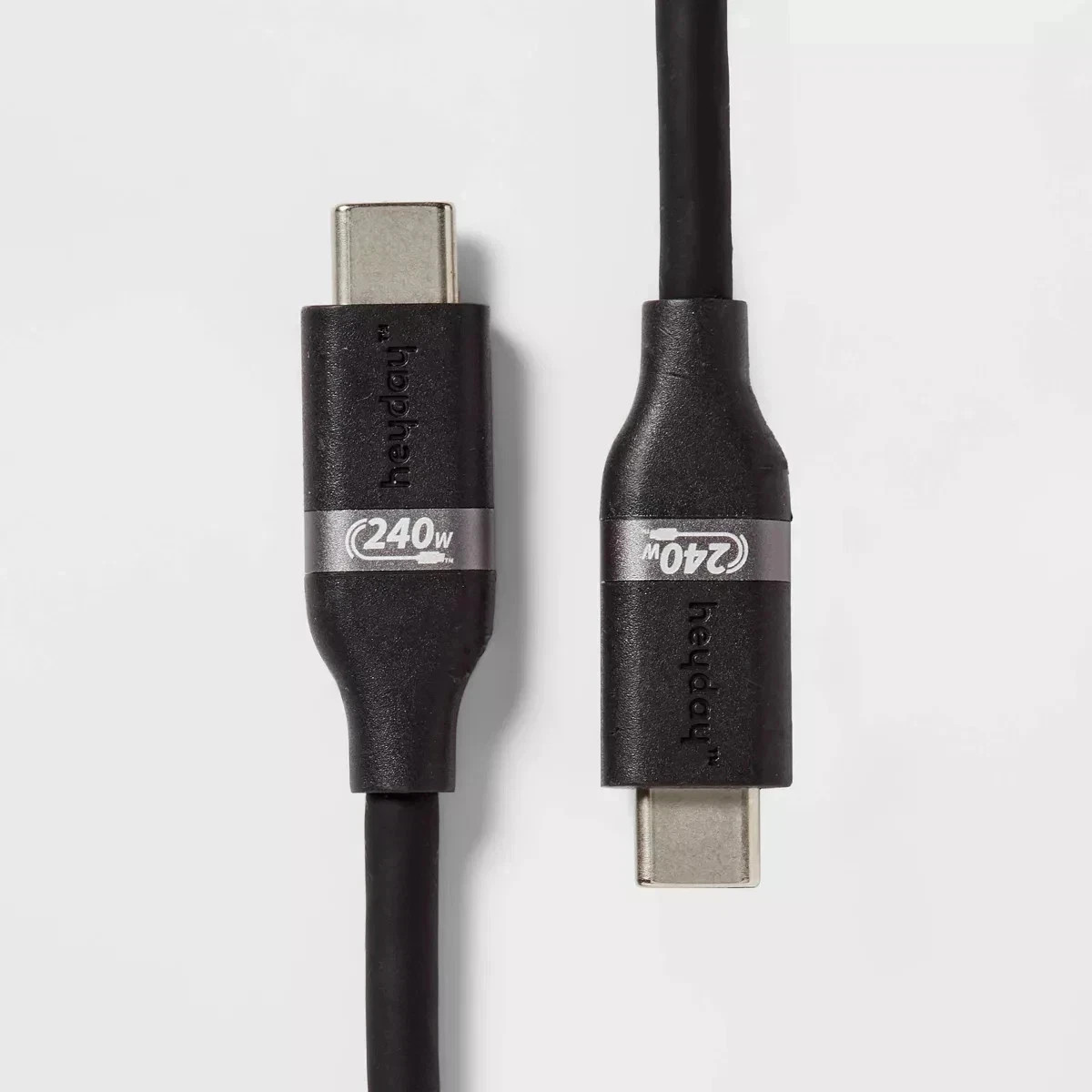 heyday™ - 4' USB C to TYPE C 240W Silicone Cable - Black - FAST CHARGER - A18