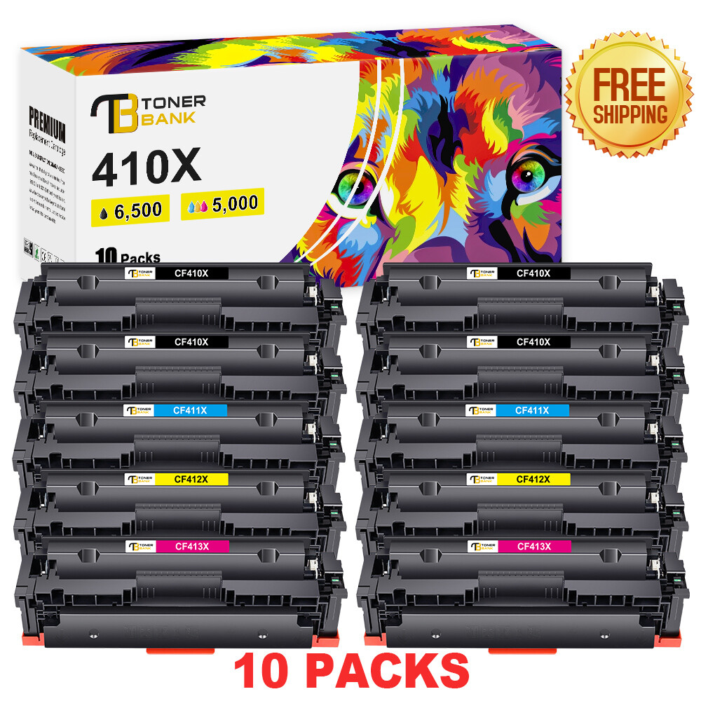 10PK CF410X High Yield Toner Set Fit for HP Color LaserJet M377dw M477dw M477fdw