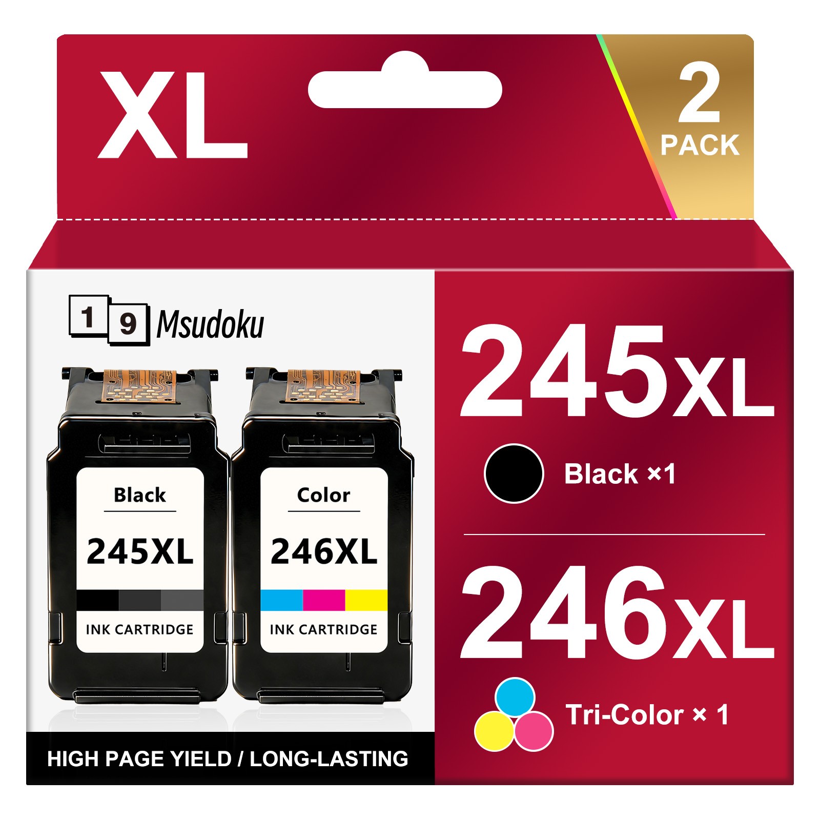 2PK PG-245XL CL-246XL Ink Cartridge for Canon  Pixma MG2522 TS3322 TR4522 MX490