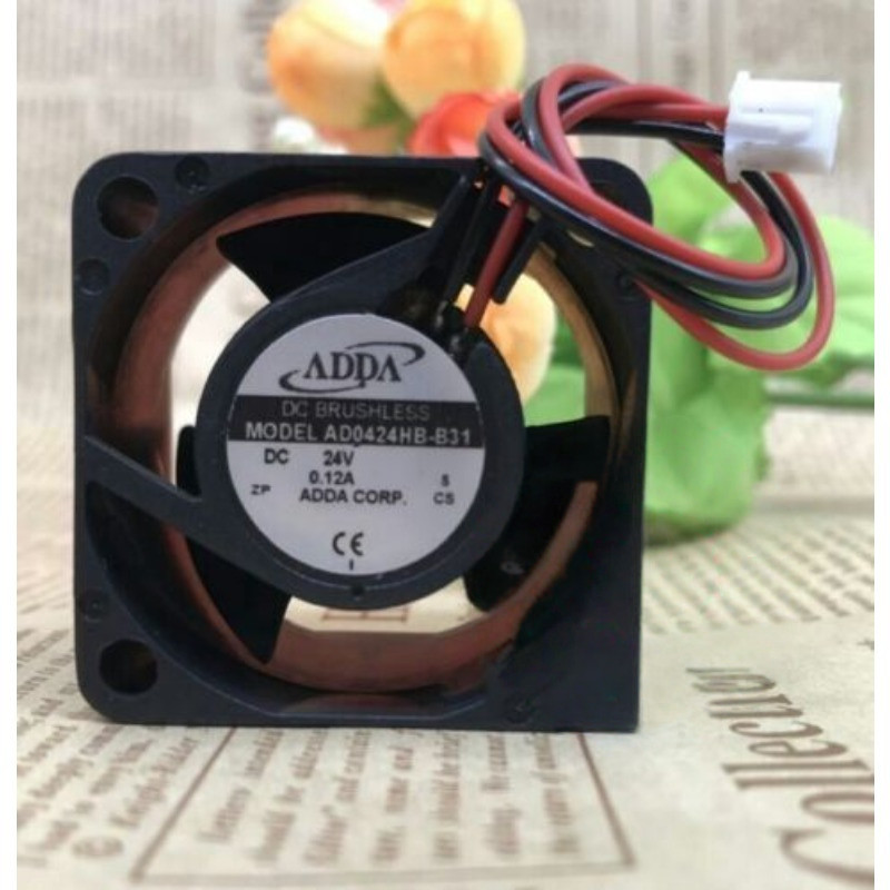 One ADDA AD0424HB-B31 24V 0.12A 4028 4CM 3D Printer Inverter Cooling Fan 2-Pin