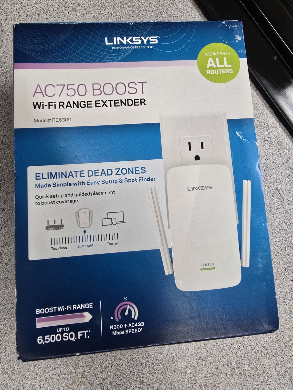 Linksys AC1200 Wi-Fi Range Extender Dead Zone Eliminator