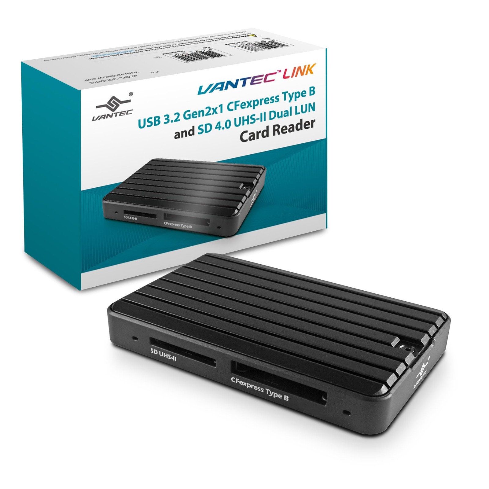 Vantec Card Reader 3.84 x 2.42 x 0.64 inches / 97.6 x 61.6 x 16.4 mm, Black