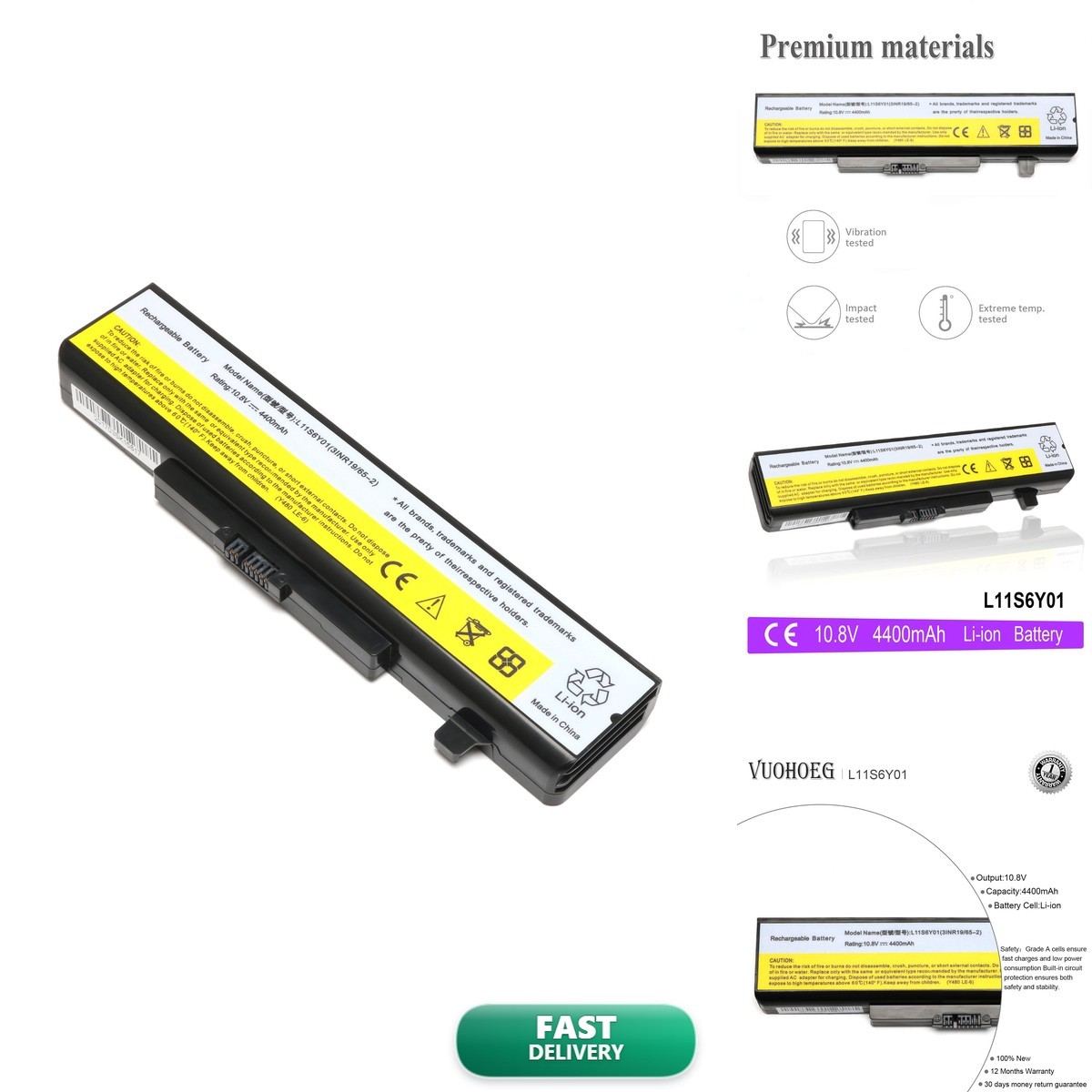 VUOHOEG Z380 Z480 Z580 Z585 G480 G580 Laptop Battery Replacement Lenovo IdeaPad