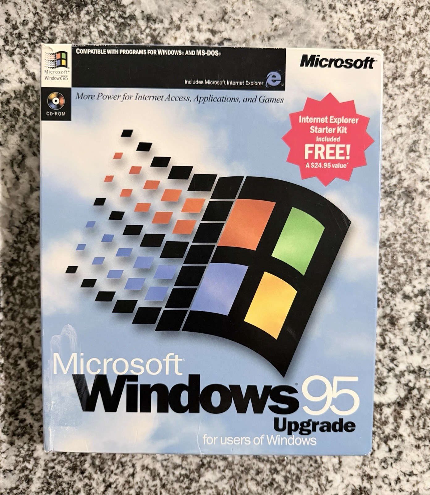 Vintage Big Box Microsoft Windows 95 Upgrade Missing Discs / Pieces *READ*