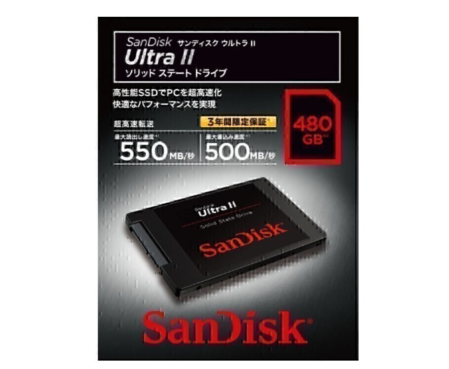 SanDisk Ultra II SDSSDHII-480G-J25C 2.5inch 7mm 480GB SATA SSD BOX Unopened