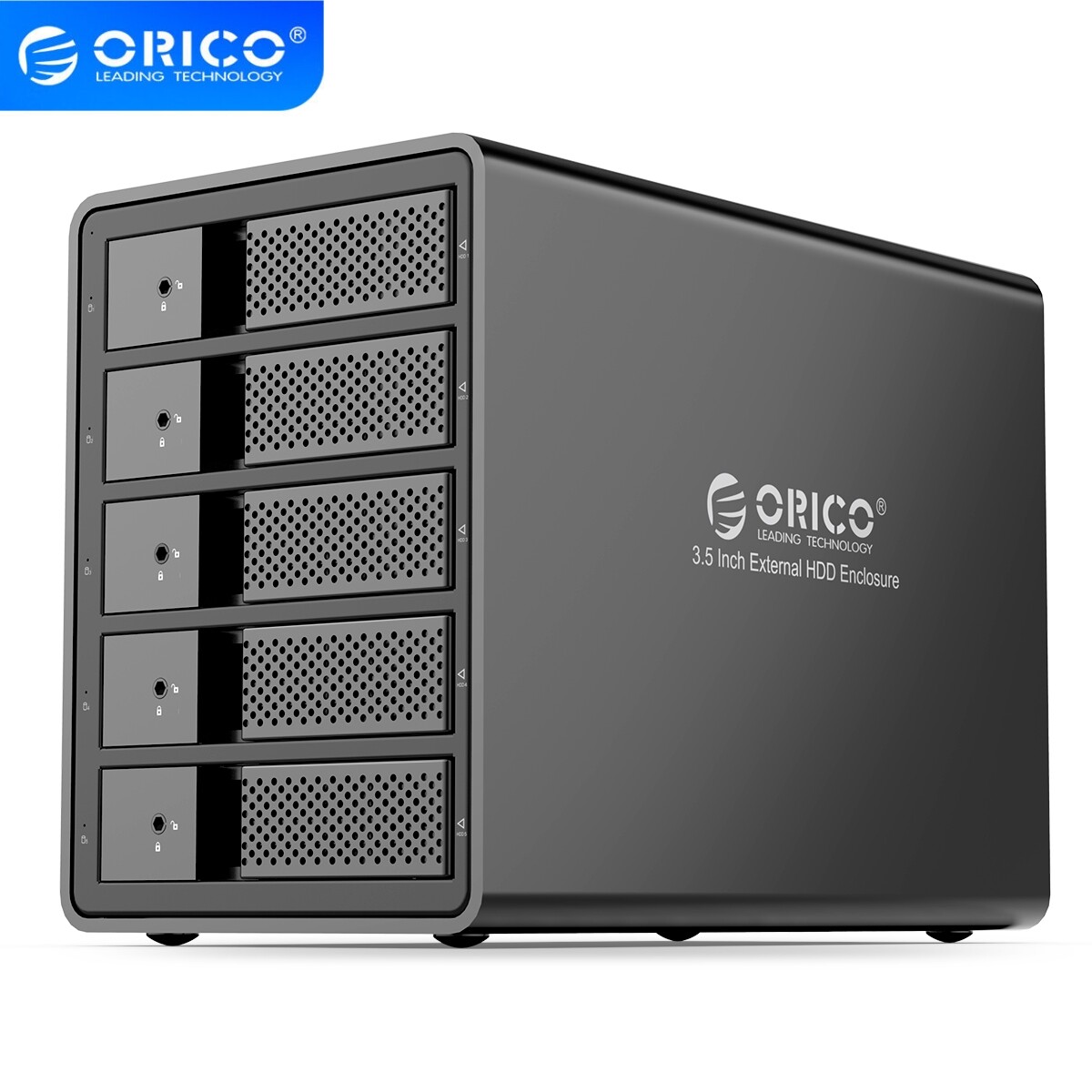 Orico 5Bay USB3.0 External Hard Drive Enclosure for 2.5/3.5 SATA HDD 5x16TB UASP