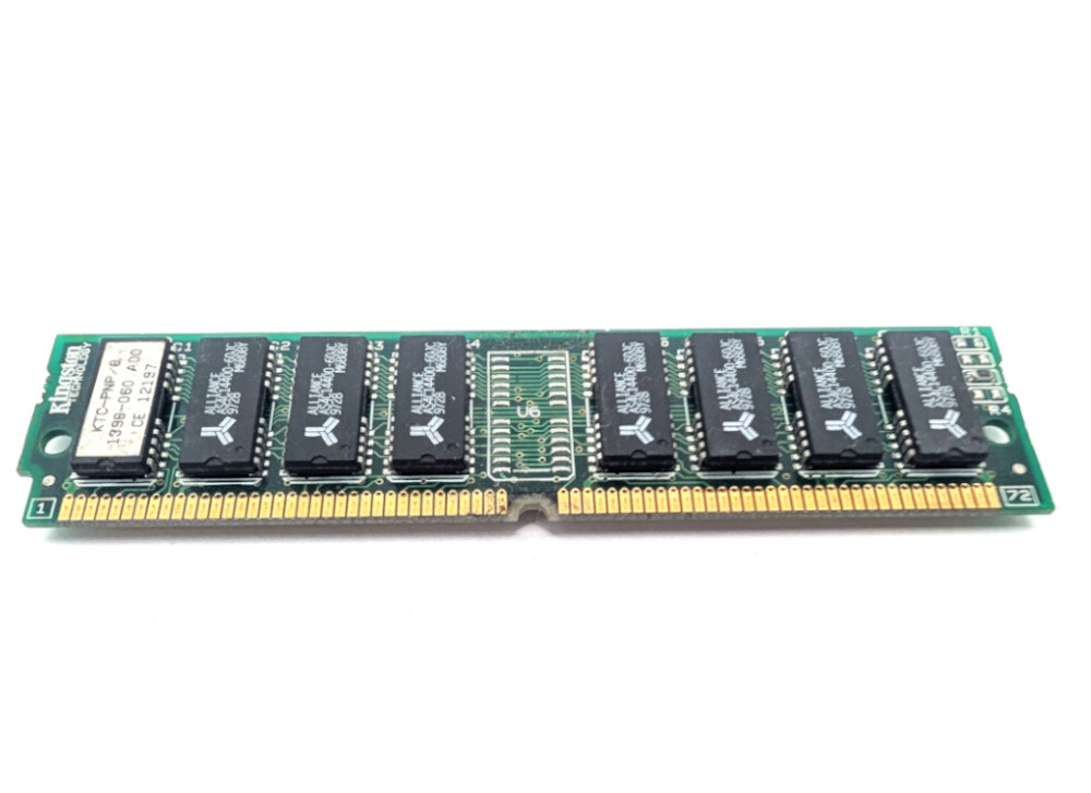 KTC-PNP/8 8MB PS/2 FPM RAM SIMM 2Mx32 72-pin Non-Parity Kingston AS4C14400-60JC