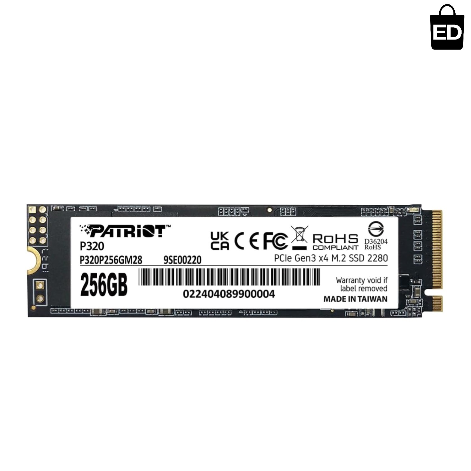 Patriot P320 256GB NVMe PCIe Gen 3x4 M.2 SSD - Lightning Fast Performance