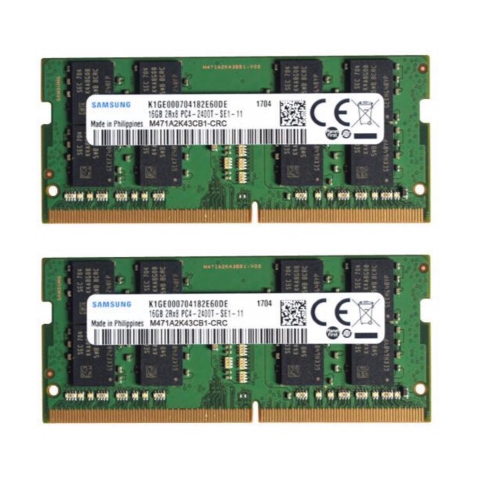 Samsung 32GB (2X 16GB) DDR4 2400MHz PC4-19200 SODIMM Memory Ram M471A2K43CB1-CRC