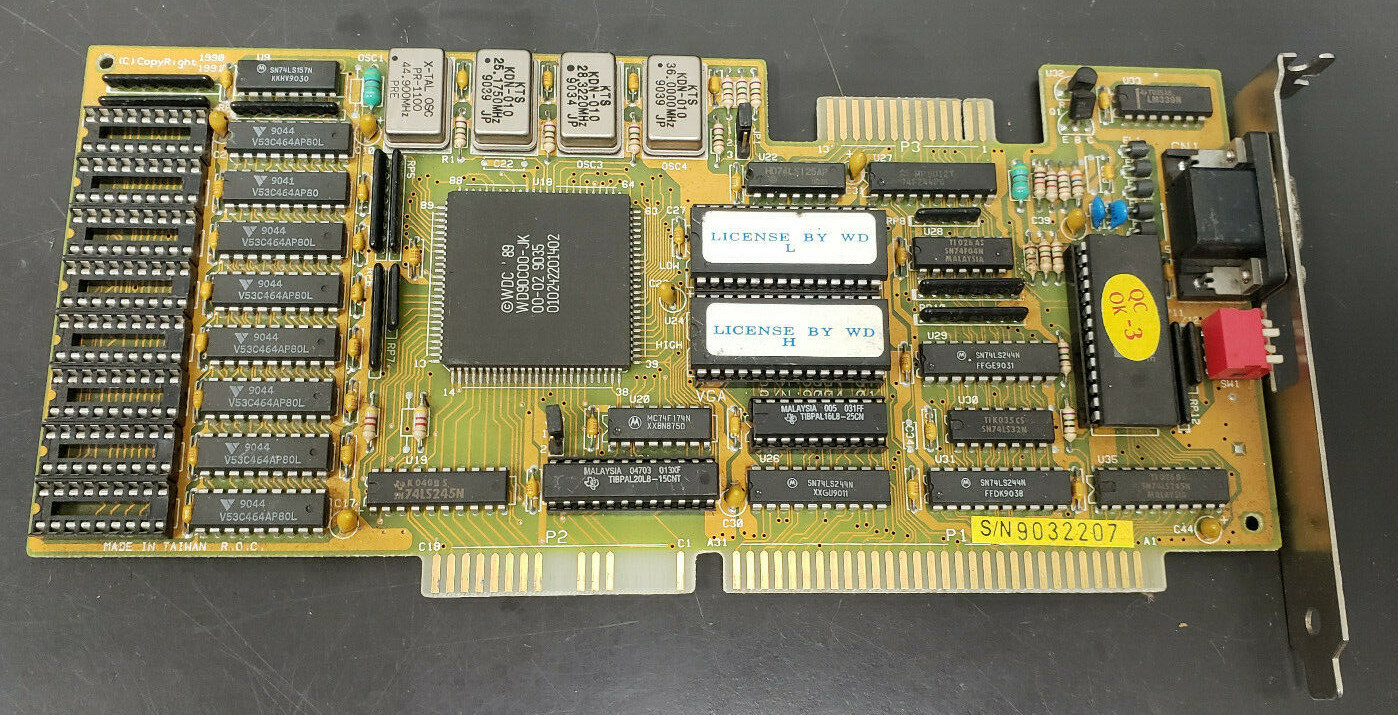 VINTAGE Western Digital WDC WD90C00-JK ISA VGA Video Card Tested Working