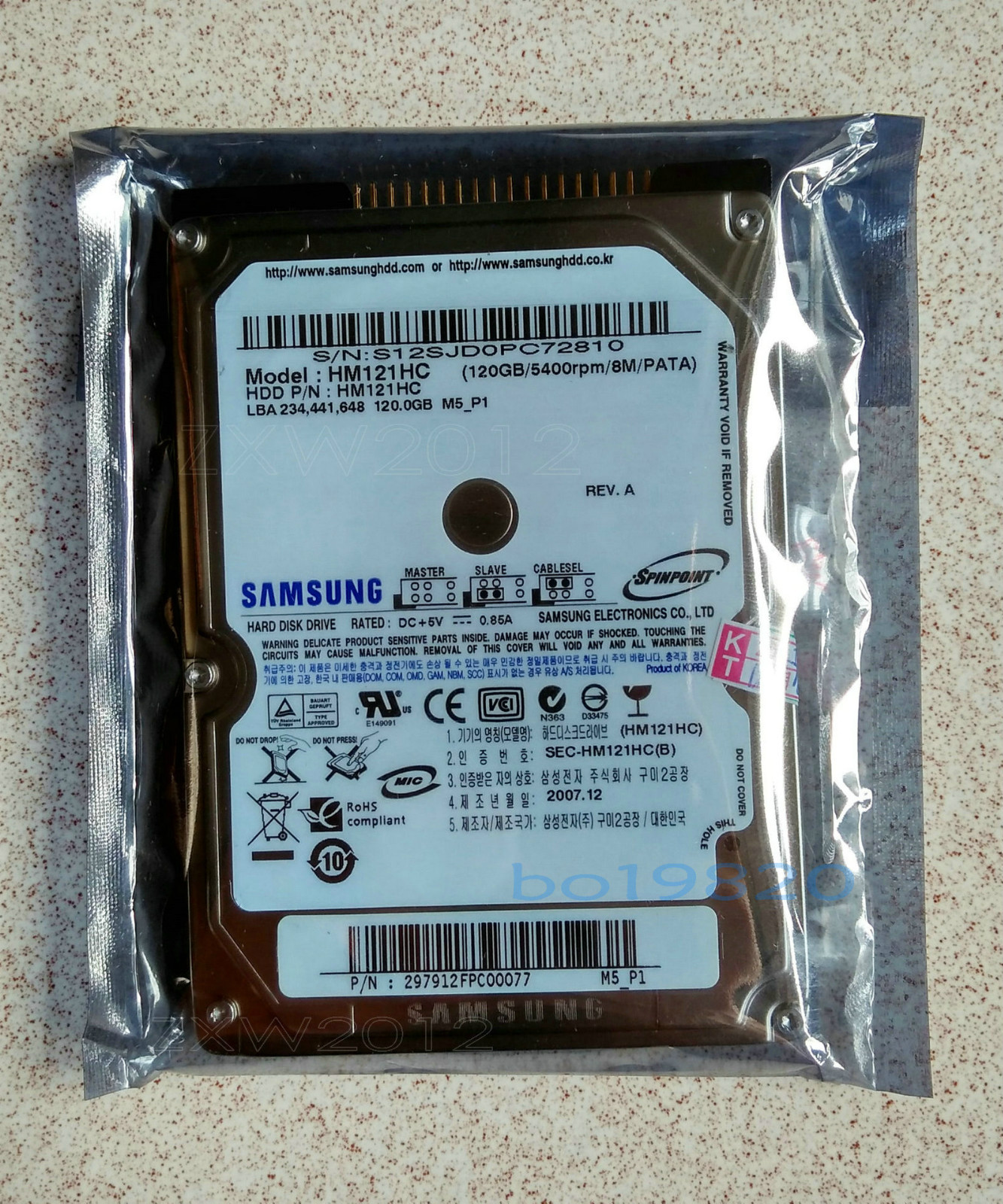SAMSUNG 120GB HM120HC 5400rpm IDE ATA 100 2.5 " Hard Drive