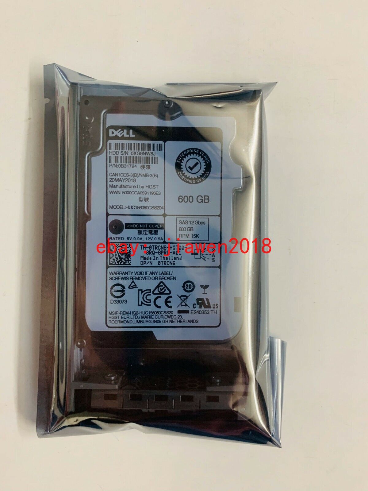 NEW Dell TRCN6 0TRCN6 600GB 15K SAS 2.5" 12Gb/s HDD Hard Drive With Tray