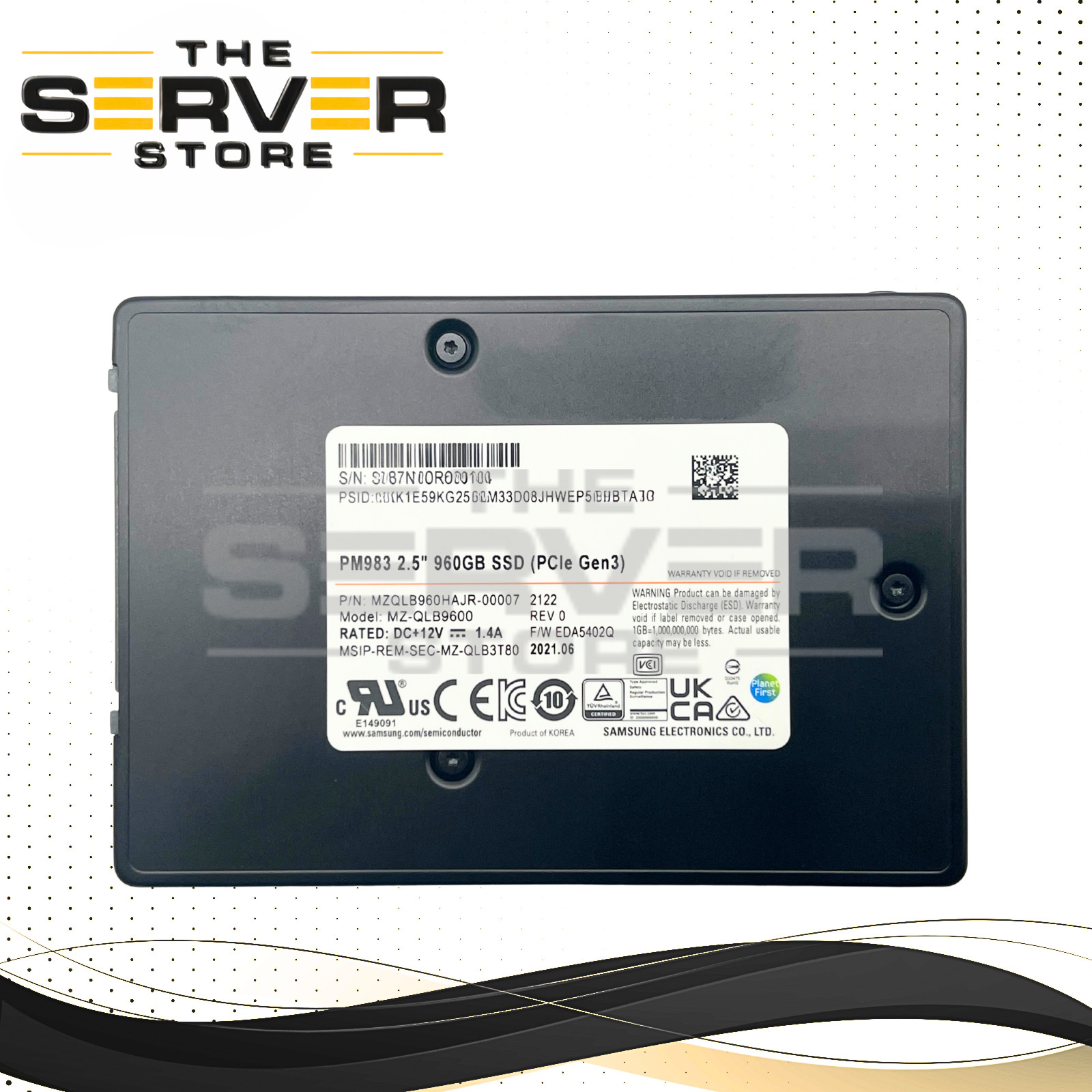 (89%-) Samsung 960GB NVMe U.2 PCIe G3 x4 RI SFF 2.5" 7mm SSD PM983 MZQLB960HAJR
