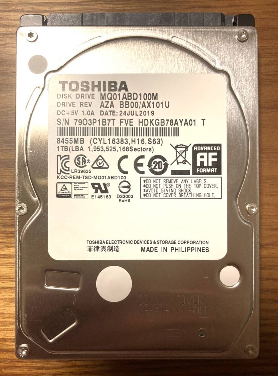 [Usage time: extremely small] Toshiba MQ01ABD100M 2.5-inch HDD 1TB (Usage time: