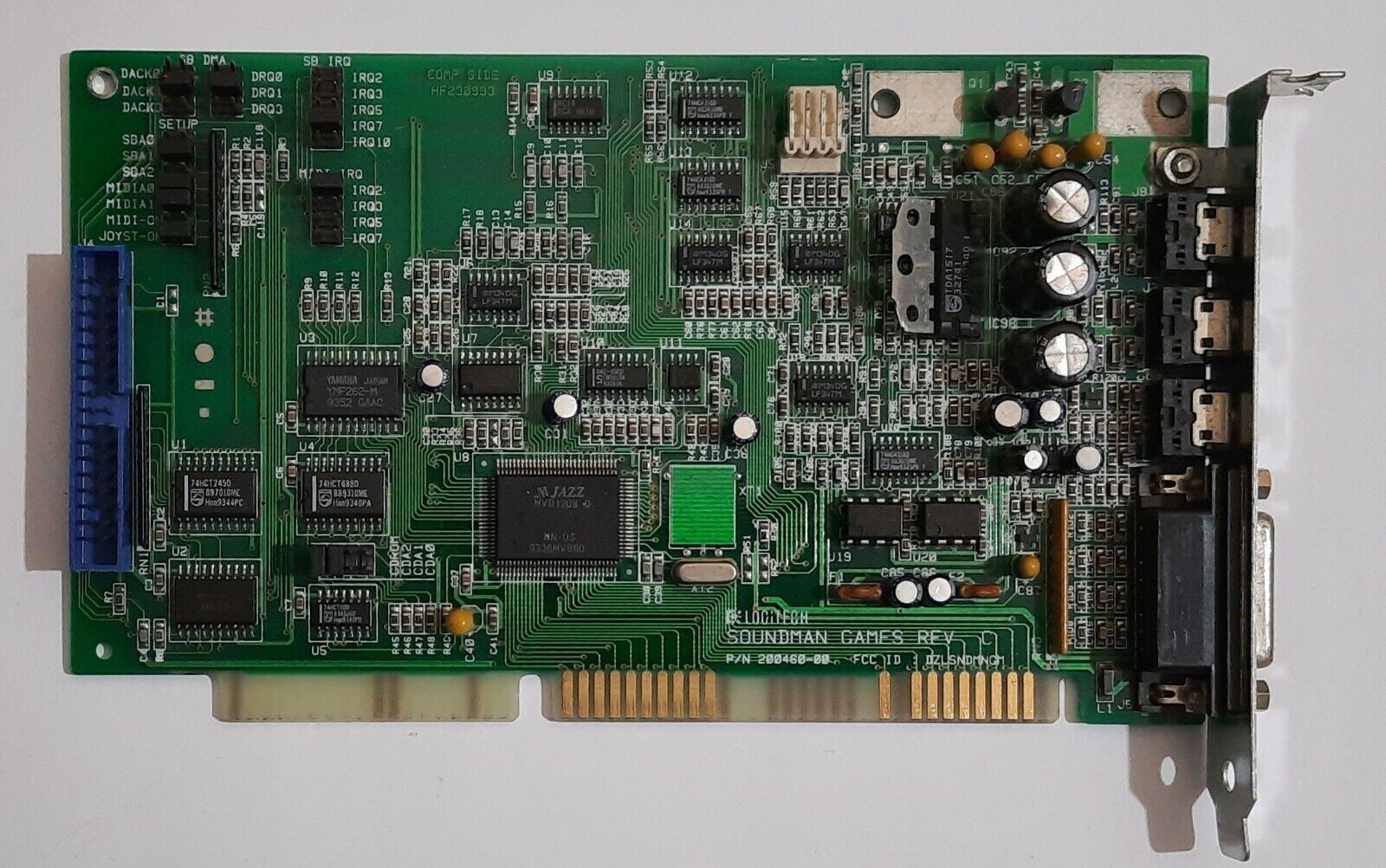 Logitech Soundman Games ISA Sound Card (Media Vision Jazz, Retro, OPL3, 1993)