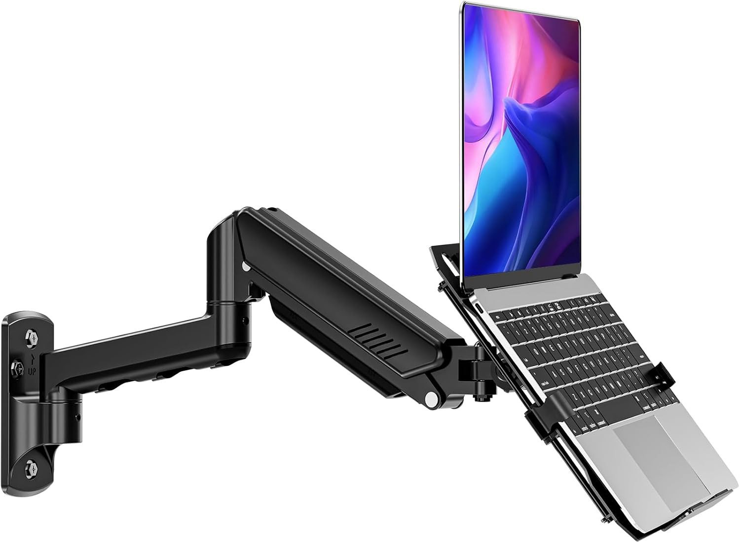 Laptop Wall Mount, 2-In-1 Monitor with Vented Tray | Fits Max 17" Notebook or 13