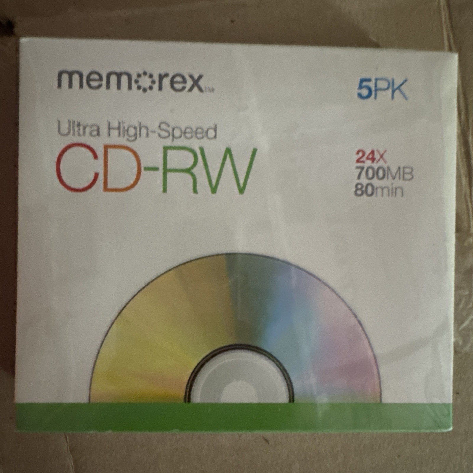 MEMOREX Ultra High Speed CD-RW 16x-24x 700Mb 80min Rewritable (5 Pack) 