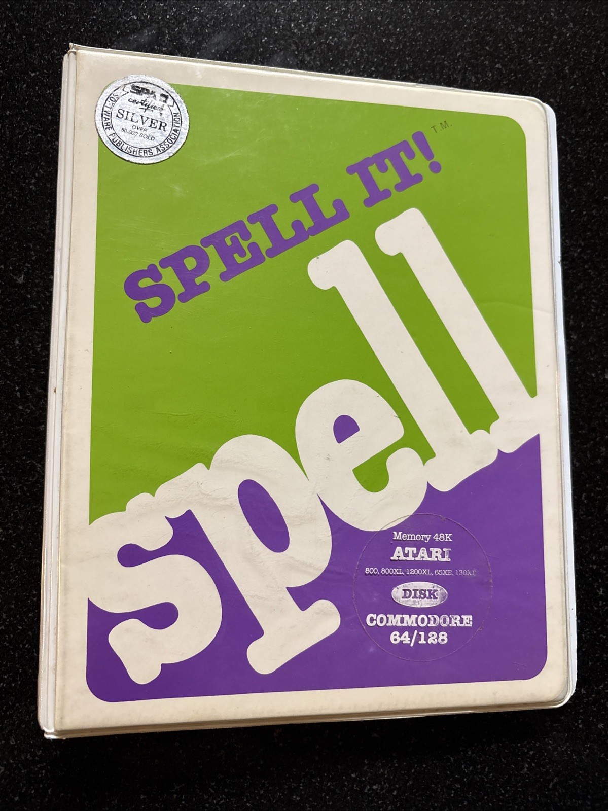 1985 Spell It Davidson Manual Atari Commodore Apple Original Binder VG Retro