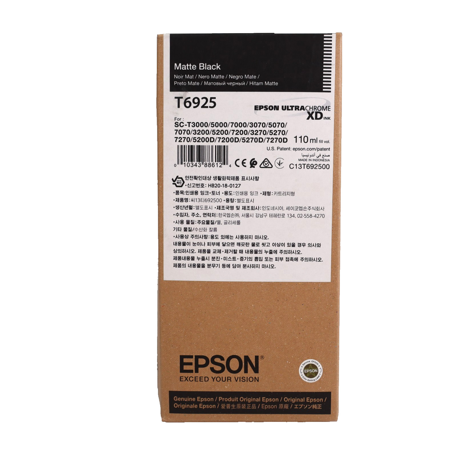 Genuine Epson T6925 Matte Black Ink Cartridge 110ml UltraCHROME SC-7000 EXP 2027
