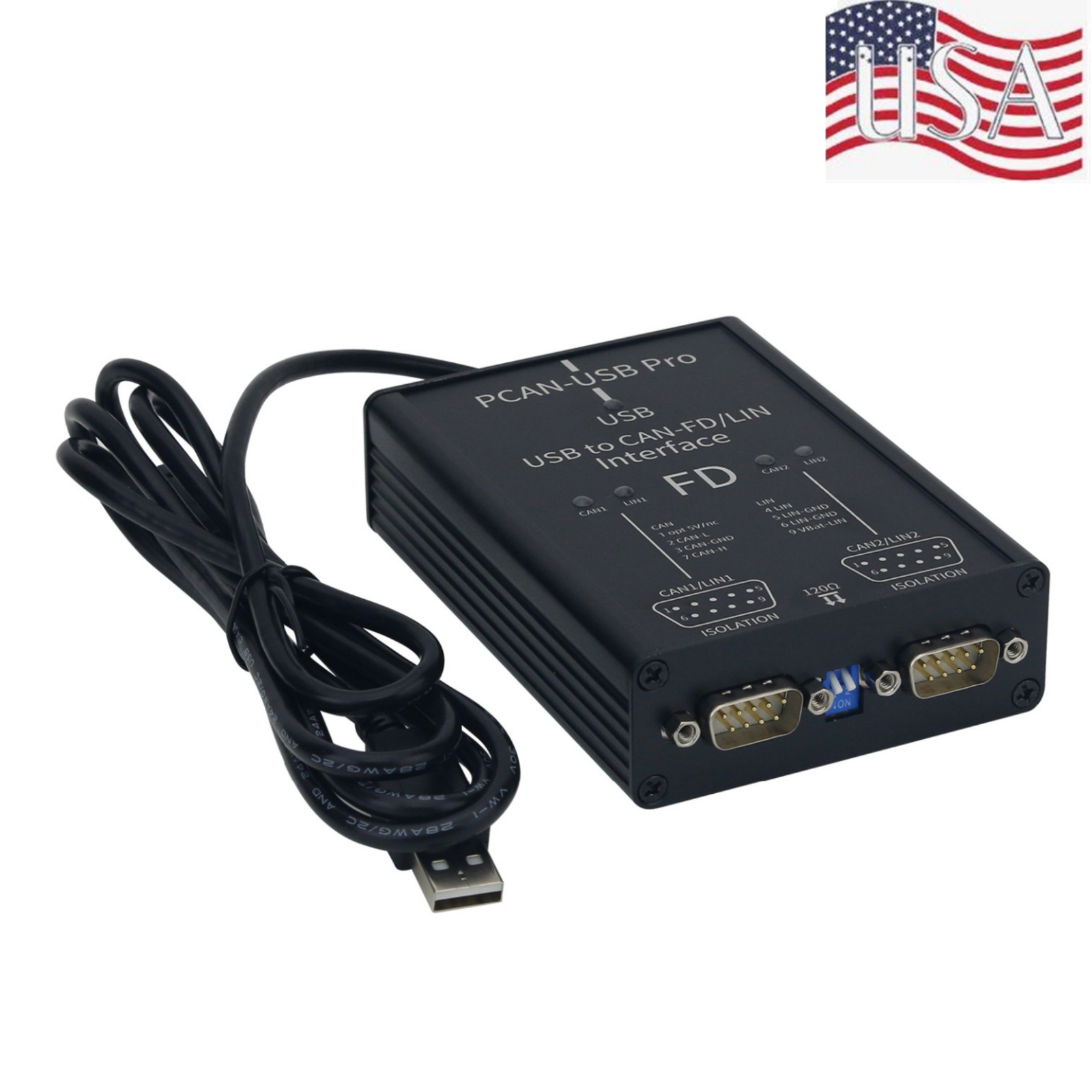 PCAN-USB Pro PCAN FD Pro 2-Channel 12Mbit/s USB to CAN-FD/LIN Adapter US