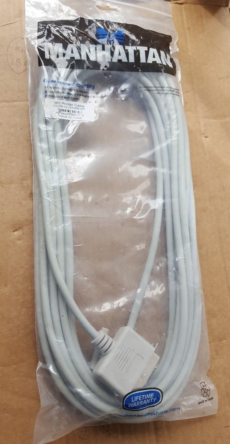 MANHATTAN PRINTER CABLE DB25M - CEN36M  30FT (R5S3.4)