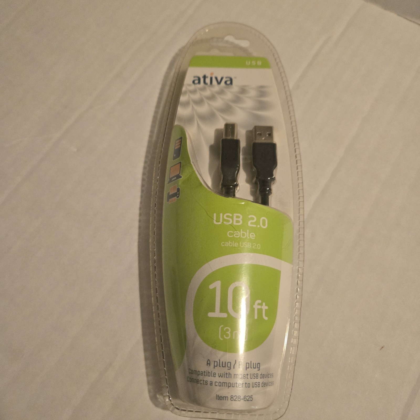 Ativa USB 2.0 Cable 10ft (3m) Black – High Speed Data Cable