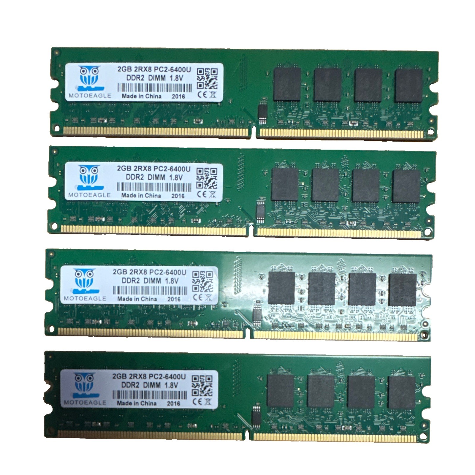 MOTOEAGLE 8GB (4x2GB) DDR2 SDRAM DIMM PC2-6400U 240-Pin 2Rx8 RAM