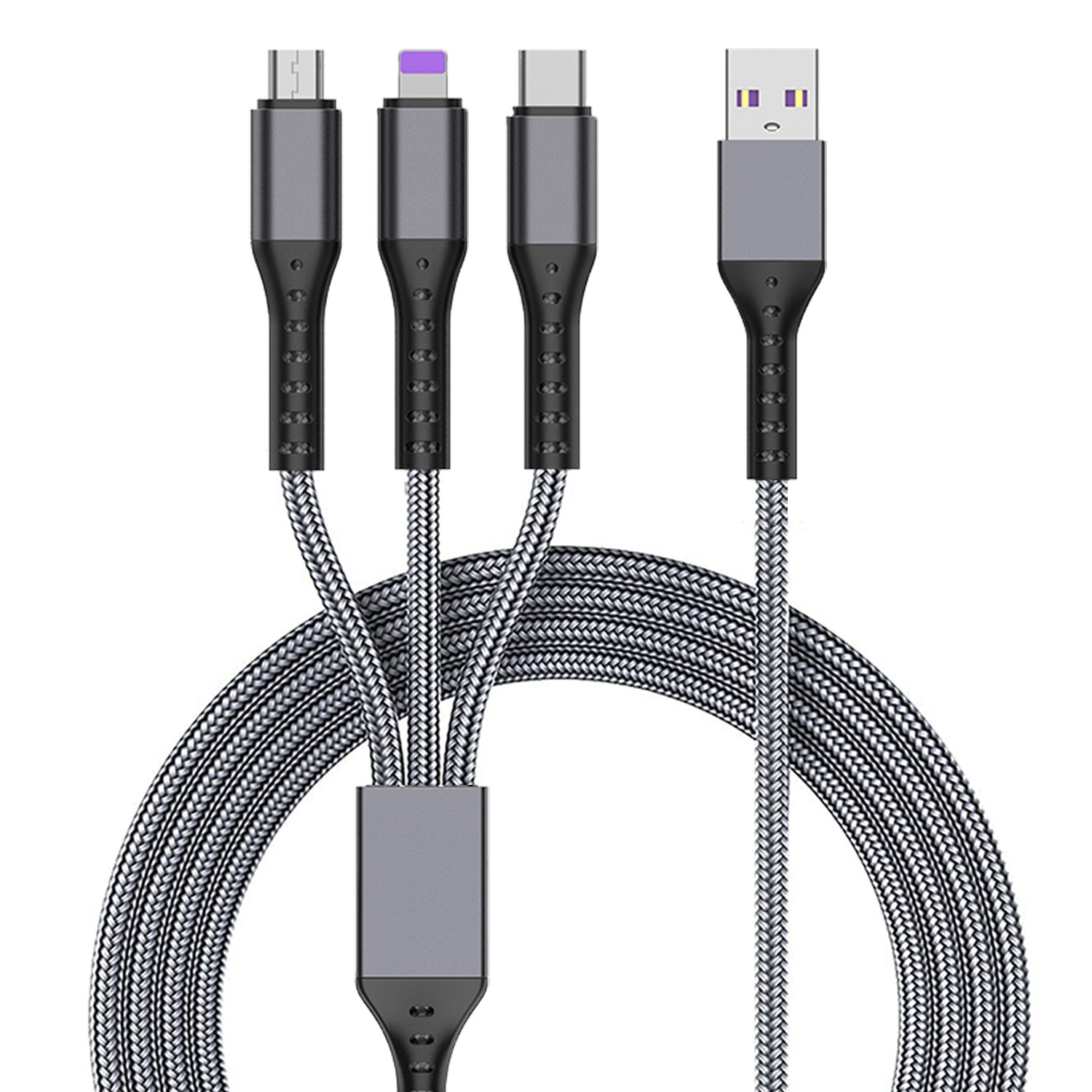 3 in 1 Multi Charging Cable, 3.9ft Universal USB C/Micro USB/Lighting Cable