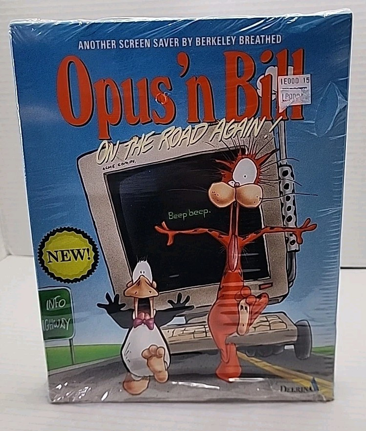Opus 'n Bill On the Road Again Screensaver PC Breathed Bloom County Comic