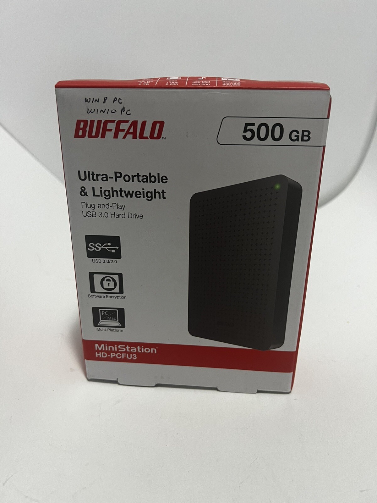 Buffalo Mini Station Ultra-Portable HD-PCFU3 USB 3.0 Hard Drive 500GB Open Box