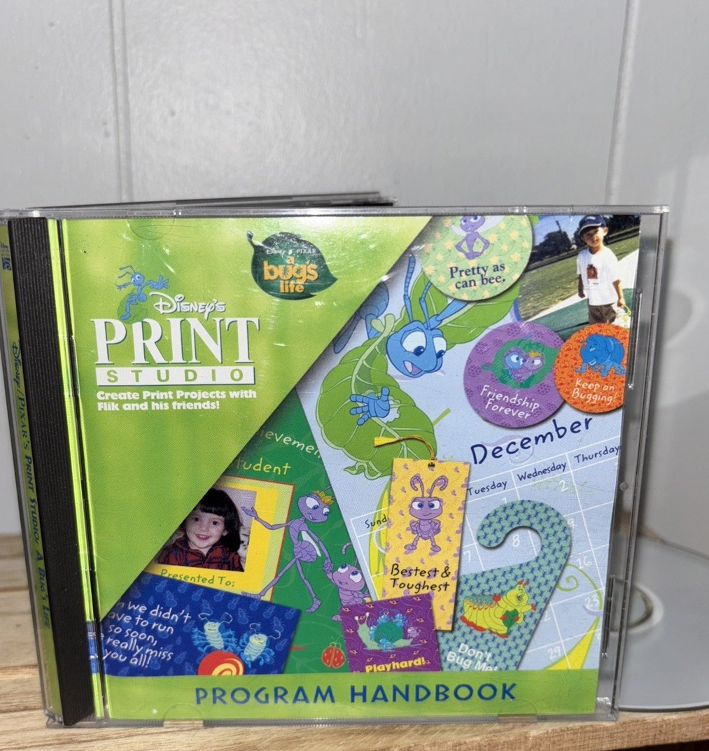 Disney Pixar’s Print Studio A Bug’s Life PC CD-ROM Disney Interactive 1998