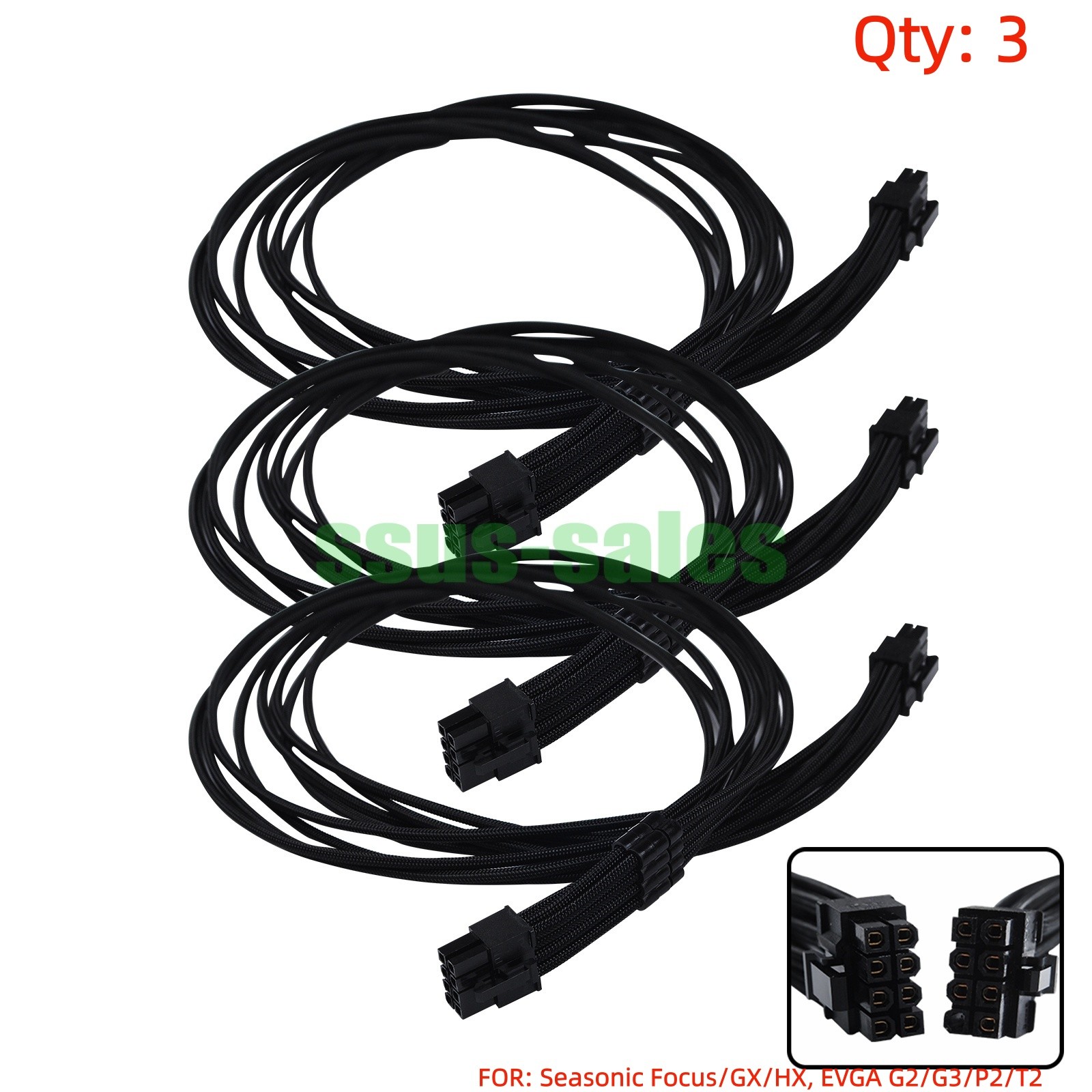3pcs RTX 3080 FTW3 Ultra Graphics Card 3 x 8-pin Power Cables for Seasonic EVGA